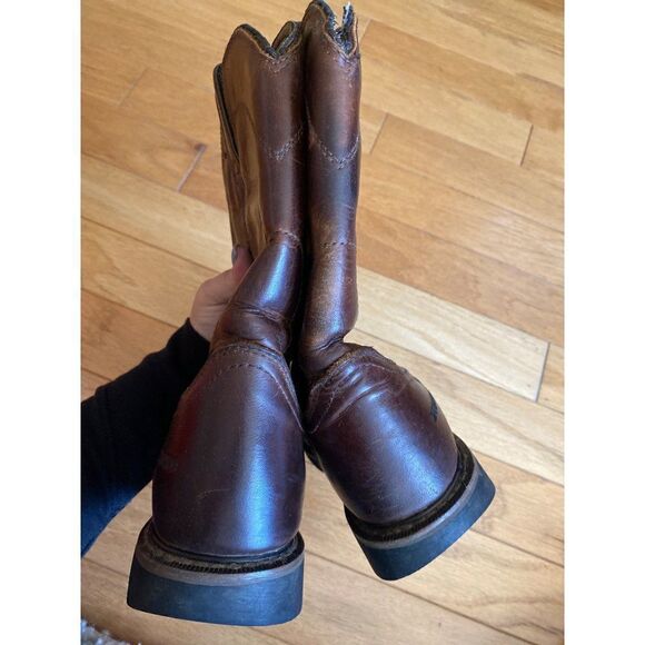 Justin Boots Western Brown Leather Waterproof EH WK4960 Men's Size 8.5D - Picture 4 of 7